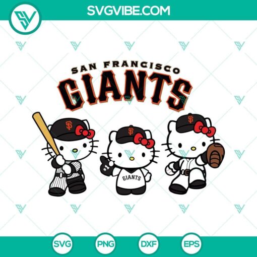 hello kitty san francisco giants baseball svg png dxf eps 6 mockup