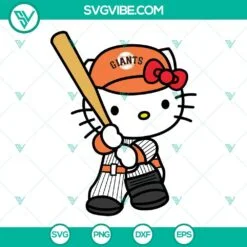 Baseball, Sports, SVG Files, Hello Kitty San Francisco Giants SVG Image, Kitty 2