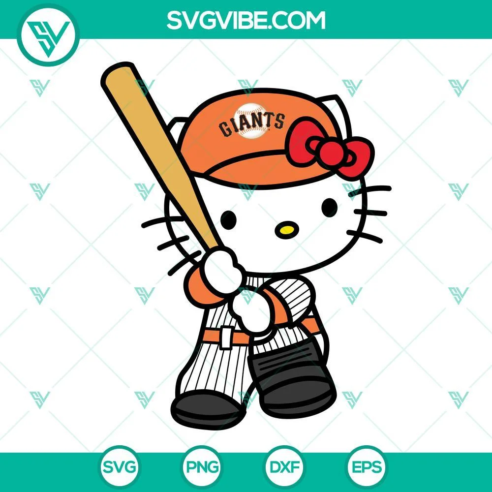 Baseball, Sports, SVG Files, Hello Kitty San Francisco Giants SVG Image, Kitty 1