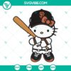 Hello Kitty San Francisco Giants SVG download, San Francisco Giants baseball team logo design with Hello Kitty character, sports SVG image.