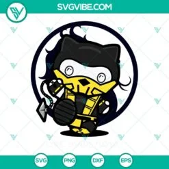 Cartoons, SVG Files, Hello Kitty Scorpion Get Over Here SVG Images, Kitty Cat 2