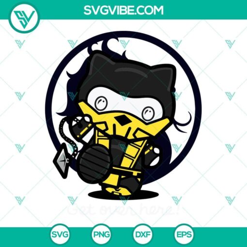 hello kitty scorpion get over here svg kitty cat mortal kombat svg png dxf eps 10 mockup