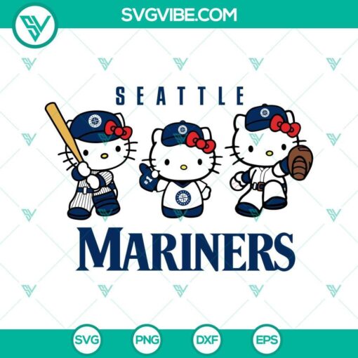 hello kitty seattle mariners baseball svg png dxf eps 7 mockup