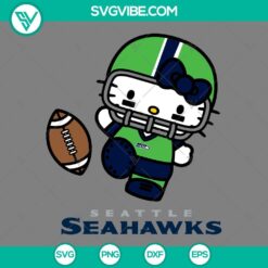 Cartoons, Sports, SVG Files, Hello Kitty Seattle Seahawks SVG Images PNG EPS 5