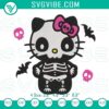 Hello Kitty skeleton Halloween embroidery design by Sanrio in digital PES file format, spooky and cute.