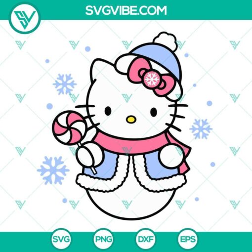 hello kitty snowman svg kawaii kitty cat christmas svg png dxf eps files 9 mockup