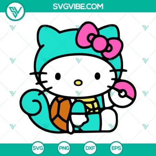 hello kitty squirtle svg pokemon svg png dxf eps 3 mockup