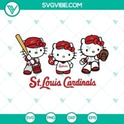 Baseball, Sports, SVG Files, Hello Kitty St Louis Cardinals Baseball SVG Image 2