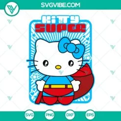 Cartoons, SVG Files, Hello Kitty Super Man SVG Download, Hello Kitty SVG 2