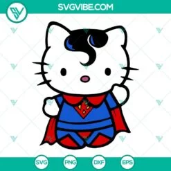 Cartoons, Movies, SVG Files, Hello Kitty Super Man SVG File, Super Man DC 3