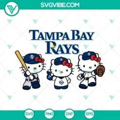 Baseball, Sports, SVG Files, Hello Kitty Tampa Bay Rays Baseball SVG Image PNG 2