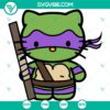 Hello Kitty Donatello Ninja Turtles SVG file for Cricut, PNG, DXF, EPS Cut Files - Teenage Mutant Ninja Turtles design for crafts.
