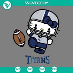 Cartoons, Sports, SVG Files, Hello Kitty Tennessee Titans SVG File PNG EPS DXF 3