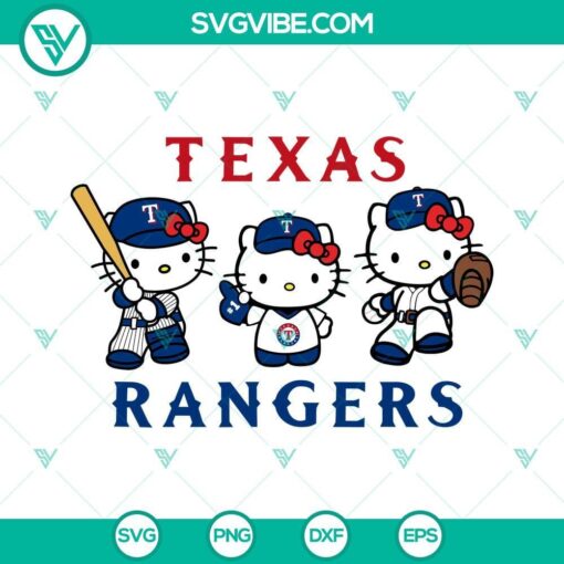 hello kitty texas rangers baseball svg png dxf eps 2 mockup