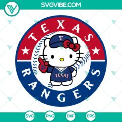 Baseball, Sports, SVG Files, Hello Kitty Texas Rangers SVG Images File, Hello 8