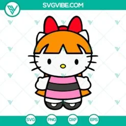 Cartoons, SVG Files, Hello Kitty The Powerpuff Girls SVG Files Bundle, Blossom 5