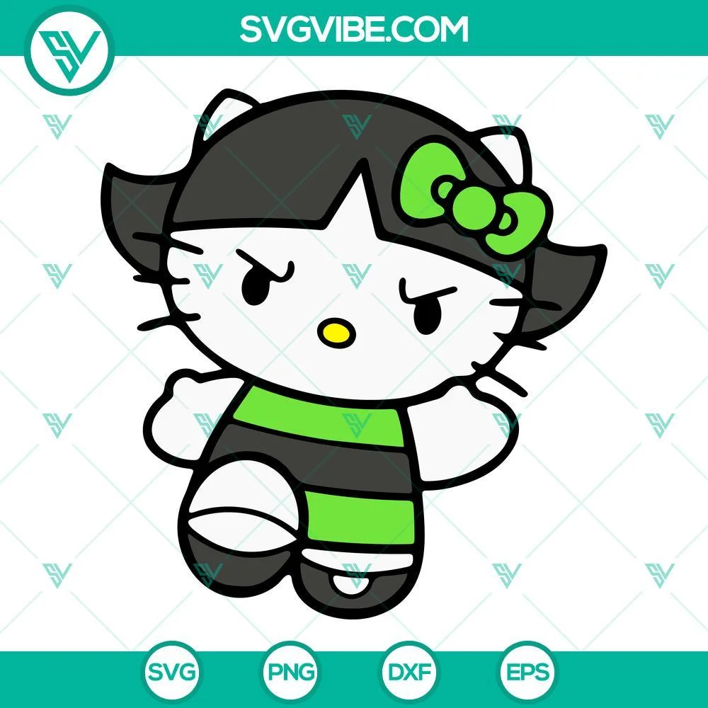 Cartoons, SVG Files, Hello Kitty The Powerpuff Girls SVG Files Bundle, Blossom 2