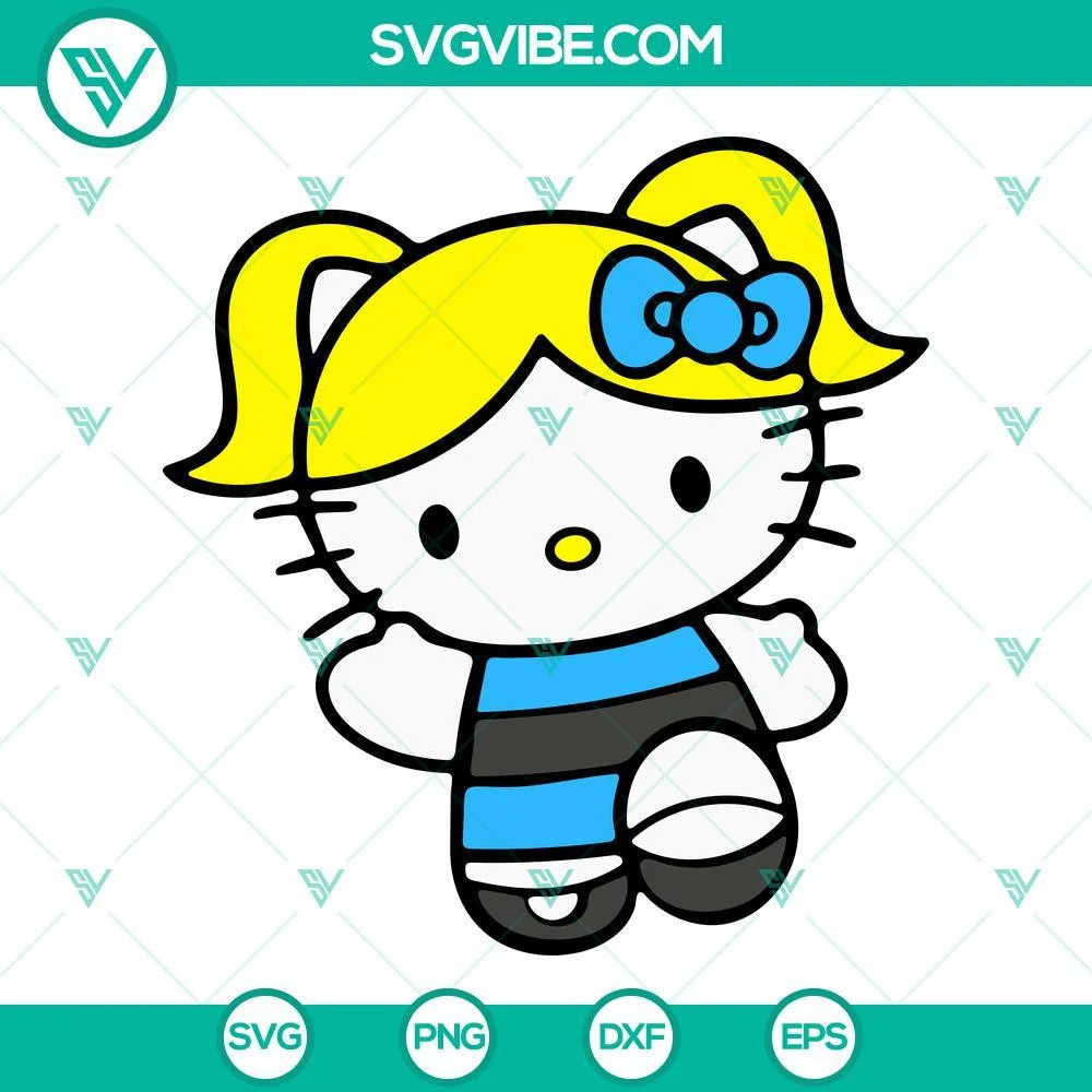 Cartoons, SVG Files, Hello Kitty The Powerpuff Girls SVG Files Bundle, Blossom 3