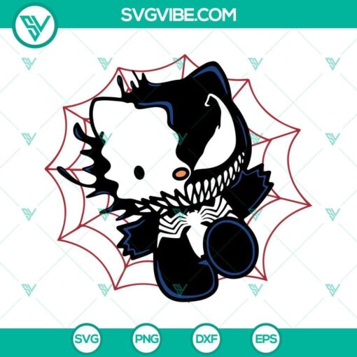 hello kitty venom svg spider man halloween svg png dxf eps 9 mockup