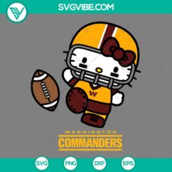 Cartoons, Sports, SVG Files, Hello Kitty Washington Commanders SVG File PNG EPS 2