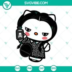 Movies, SVG Files, Hello Kitty Wednesday SVG Images, Kitty Wednesday Adams SVG 2