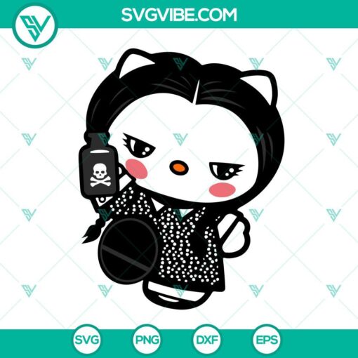 hello kitty wednesday svg kitty wednesday adams svg png dxf eps cricut 7 mockup