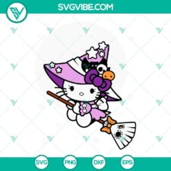 Cartoons, Halloween, SVG Files, Hello Kitty Witches Halloween SVG Download PNG 2