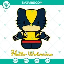 Cartoons, Halloween, SVG Files, Hello Kitty Wolverine SVG Download PNG DXF EPS 2