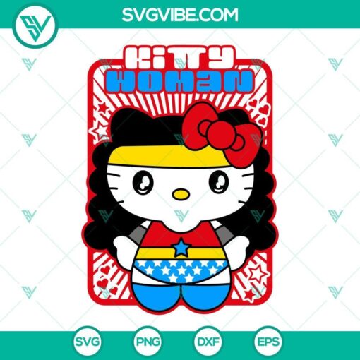 hello kitty wonder woman svg hello kitty svg png dxf eps 7 mockup