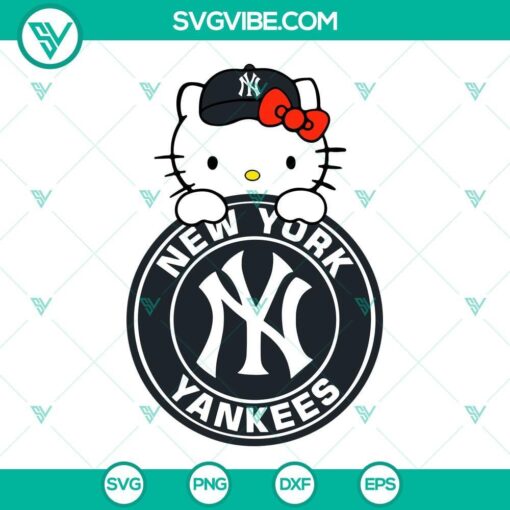 hello kitty yankees svg hello kitty new york yankees svg png dxf eps cut files 10 mockup