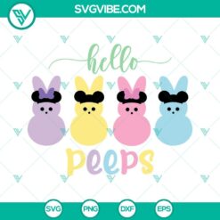 Hello Peeps SVG Image, Easter Bunny SVG Files, Cute SVG File, Easter Candy Peeps