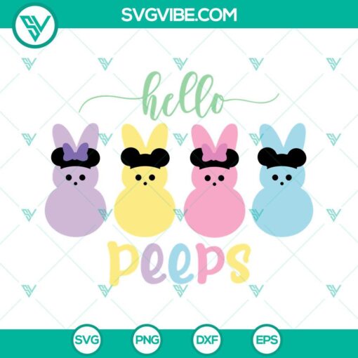 hello peeps svg easter bunny svg cute svg easter candy peeps svg png dxf eps cricut silhouette 2 mockup