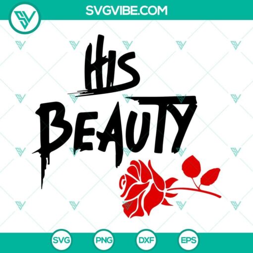 her beast his beauty svg png dxf eps cutting files bundle 4 mockup