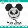 Jack Skellington Mickey Mouse pattern for Her Jack embroidery designs, ideal for Halloween crafts and decor.