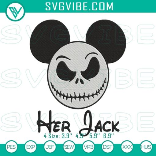 her jack embroidery design jack skellington mickey embroidery file mockup