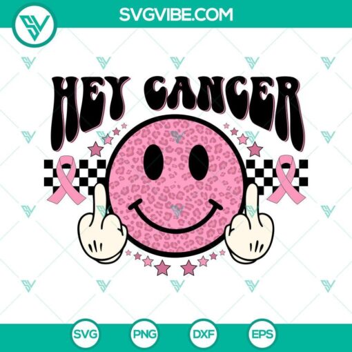 hey cancer svg fuck cancer svg leopard smiley face breast cancer awareness svg 2 mockup