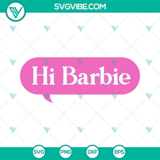 hi barbie speech bubbles svg hi ken svg barbie girl svg png dxf eps instant download 1 mockup