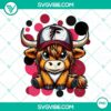 Highland cow wearing Atlanta Falcons football team gear, in a PNG image file, perfect for sports graphics and fan merchandise.