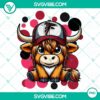 Highland cow wearing Atlanta Falcons football attire, PNG image file perfect for sports-themed designs.