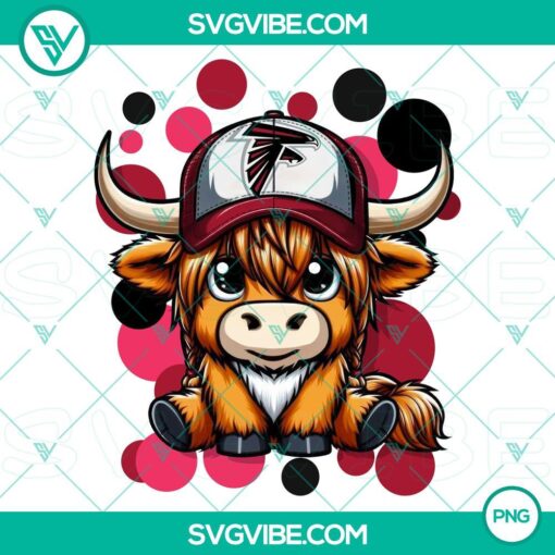 highland cow atlanta falcons football png file mockup