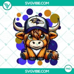 PNG Files, Highland Cow Baltimore Ravens Football PNG Download File Cow 8