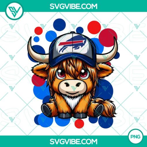 highland cow buffalo bills football png file mockup 1