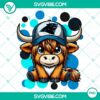 Highland cow Carolina Panthers football team logo design, PNG file.