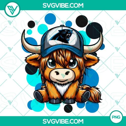 highland cow carolina panthers football png file mockup