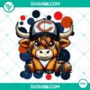 Highland cow with Chicago Bears football team design in PNG format, suitable for download.