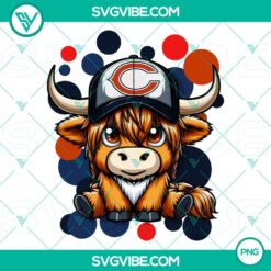 PNG Files, Highland Cow Chicago Bears Football PNG Download File Cow Football 7