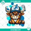 Highland cow Detroit Lions football team logo design, transparent PNG file. Perfect for fans and sports enthusiasts.