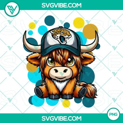 highland cow jacksonville jaguars football png file mockup 1