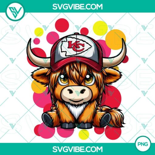 highland cow kansas city chiefs football png file mockup