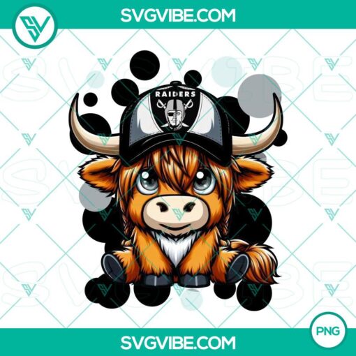 highland cow las vegas raiders raiders football png file mockup 1